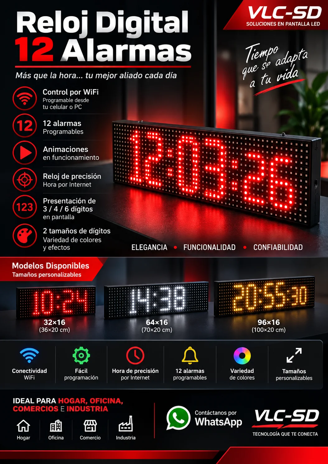 Catálogo provisional Reloj Digital de 12 Alarmas VLC