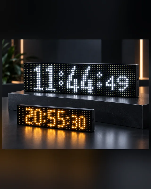 Relojes electrónicos LED VLC, modelos blanco y ámbar